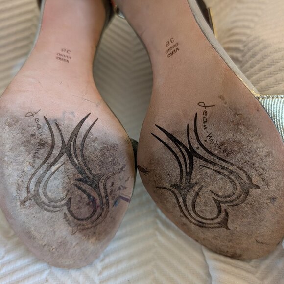 Jean-Michel Cazabat Octavia Metallic Patchwork Heels Size 7.5 Stiletto Sandals - Picture 11 of 12